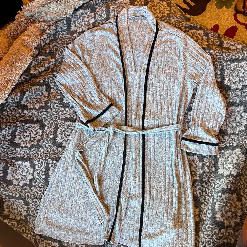 Gray Robe with Black Trim